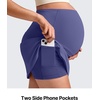 image:imageG4Free BareFeel Maternity Skirt with 2 Pockets Pregnancy Shorts Tennis Golf  Builtin Pockets ShortsA Line Stretchy Over the BumpUPF50 Soft FabricSweat Wickingfor Workout or CasualDark Purple
