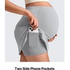 image:imageG4Free BareFeel Maternity Skirt with 2 Pockets Pregnancy Shorts Tennis Golf  Builtin Pockets ShortsA Line Stretchy Over the BumpUPF50 Soft FabricSweat Wickingfor Workout or CasualGrey