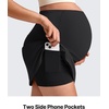 image:imageG4Free BareFeel Maternity Skirt with 2 Pockets Pregnancy Shorts Tennis Golf  Builtin Pockets ShortsA Line Stretchy Over the BumpUPF50 Soft FabricSweat Wickingfor Workout or CasualBlack