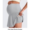 image:imageG4Free BareFeel Maternity Skirt with 2 Pockets Pregnancy Shorts Tennis Golf  Builtin Pockets ShortsA Line Stretchy Over the BumpUPF50 Soft FabricSweat Wickingfor Workout or CasualGrey