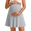 image:imageG4Free BareFeel Maternity Skirt with 2 Pockets Pregnancy Shorts Tennis Golf  Builtin Pockets ShortsA Line Stretchy Over the BumpUPF50 Soft FabricSweat Wickingfor Workout or CasualGrey
