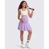 image:imageG4Free BareFeel Maternity Skirt with 2 Pockets Pregnancy Shorts Tennis Golf  Builtin Pockets ShortsA Line Stretchy Over the BumpUPF50 Soft FabricSweat Wickingfor Workout or CasualLight Purple