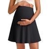 image:imageG4Free BareFeel Maternity Skirt with 2 Pockets Pregnancy Shorts Tennis Golf  Builtin Pockets ShortsA Line Stretchy Over the BumpUPF50 Soft FabricSweat Wickingfor Workout or CasualBlack