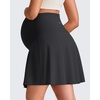 image:imageG4Free BareFeel Maternity Skirt with 2 Pockets Pregnancy Shorts Tennis Golf  Builtin Pockets ShortsA Line Stretchy Over the BumpUPF50 Soft FabricSweat Wickingfor Workout or CasualBlack