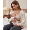image:imageG4Free Barefeel Nursing Bras for Breastfeeding Seamless Maternity Bra  Wirefree U Back Removable Pads Builtin Support Band Onehanded Clips Adjustable Straps for Sleep Yoga or PostpartumLight Khaki