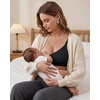 image:imageG4Free Barefeel Nursing Bras for Breastfeeding Seamless Maternity Bra  Wirefree U Back Removable Pads Builtin Support Band Onehanded Clips Adjustable Straps for Sleep Yoga or PostpartumBlack