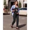 image:imageG4Free EverGoing Maternity Work Pants Pregnancy Tapered Ankle Trousers  with Pockets Over the Belly Soft Stretch Relaxed Fit for Casual Office or BusinessBlack