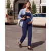 image:imageG4Free EverGoing Maternity Work Pants Pregnancy Tapered Ankle Trousers  with Pockets Over the Belly Soft Stretch Relaxed Fit for Casual Office or BusinessRoyal Blue