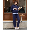 image:imageG4Free EverGoing Maternity Work Pants Pregnancy Tapered Ankle Trousers  with Pockets Over the Belly Soft Stretch Relaxed Fit for Casual Office or BusinessRoyal Blue