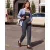 image:imageG4Free EverGoing Maternity Work Pants Pregnancy Tapered Ankle Trousers  with Pockets Over the Belly Soft Stretch Relaxed Fit for Casual Office or BusinessDark Gray