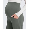 image:imageG4Free EverGoing Maternity Work Pants Tapered Ankle Pregnancy Trousers  with Pockets Vertical Front Seam Over the Belly Soft Stretch Relaxed Fit for Casual Lounge Office or BusinessGray Sage
