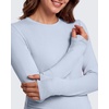 image:imageG4Free Lyocell Maternity Long Sleeve Shirts Ruched Crewneck Pregnancy Top  HighStretch Pregnancy Pullover Tops with ThumbholesAiry Soft FabricBreathable and Quick Dryingfor Casual or YogaLight Denim