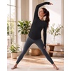 image:imageG4Free Lyocell Maternity Long Sleeve Shirts Ruched Crewneck Pregnancy Top  HighStretch Pregnancy Pullover Tops with ThumbholesAiry Soft FabricBreathable and Quick Dryingfor Casual or YogaBlack