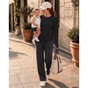 image:imageG4Free Lyocell Maternity Long Sleeve Shirts Ruched Crewneck Pregnancy Top  HighStretch Pregnancy Pullover Tops with ThumbholesAiry Soft FabricBreathable and Quick Dryingfor Casual or YogaBlack