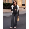 image:imageG4Free Lyocell Maternity Long Sleeve Shirts Ruched Crewneck Pregnancy Top  HighStretch Pregnancy Pullover Tops with ThumbholesAiry Soft FabricBreathable and Quick Dryingfor Casual or YogaBlack