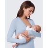 image:imageG4Free Lyocell Maternity Shirts Long Sleeve Button Front Henley Neck Ruched  Airy Soft Fabric Breathable and Quick Drying Curved Hem Pregnancy T Shirts Desighed for Casual or BreastfeedingLight Denim
