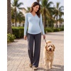 image:imageG4Free Lyocell Maternity Shirts Long Sleeve Button Front Henley Neck Ruched  Airy Soft Fabric Breathable and Quick Drying Curved Hem Pregnancy T Shirts Desighed for Casual or BreastfeedingLight Denim