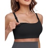 image:imageG4Free Barefeel Nursing Bras for Breastfeeding Seamless Maternity Bra  Wirefree U Back Removable Pads Builtin Support Band Onehanded Clips Adjustable Straps for Sleep Yoga or PostpartumBlack