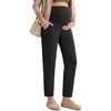 image:imageG4Free EverGoing Maternity Work Pants Pregnancy Tapered Ankle Trousers  with Pockets Over the Belly Soft Stretch Relaxed Fit for Casual Office or BusinessBlack