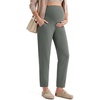 image:imageG4Free EverGoing Maternity Work Pants Pregnancy Tapered Ankle Trousers  with Pockets Over the Belly Soft Stretch Relaxed Fit for Casual Office or BusinessGray Sage