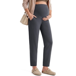 image:imageG4Free EverGoing Maternity Work Pants Pregnancy Tapered Ankle Trousers  with Pockets Over the Belly Soft Stretch Relaxed Fit for Casual Office or BusinessDark Gray