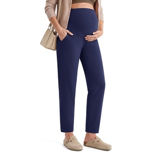 image:imageG4Free EverGoing Maternity Work Pants Pregnancy Tapered Ankle Trousers  with Pockets Over the Belly Soft Stretch Relaxed Fit for Casual Office or BusinessRoyal Blue